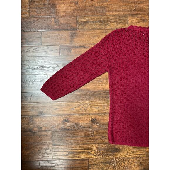 Vintage Clothing Thin Knit Oversized Sweater Light Maroon Mondala USA Made Small - Picture 7 of 8